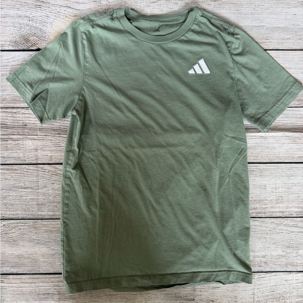 Adidas Short Sleeve T Shirt Bundle Logo Tees White Sage Green Cream Sz M 10 12 - Picture 4 of 7